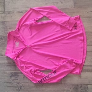 Under Armour Girls Heatgear Pink Quarter-Zip - Size XL